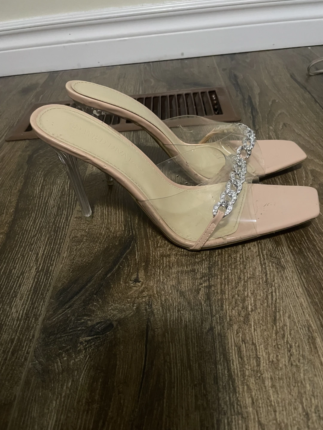Nude Clear Heels, Size 8.5