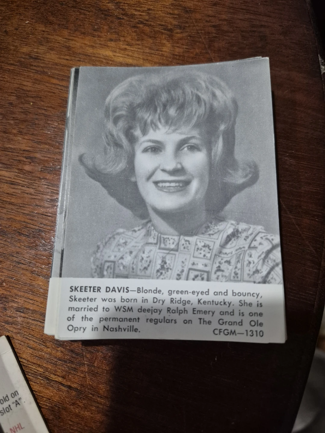 Skeeter Davis Photo Card CFGM-1310