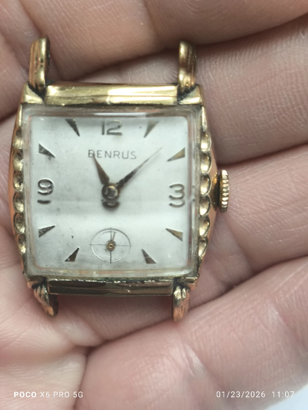 Vintage Benrus Gold Plated Tank Watch