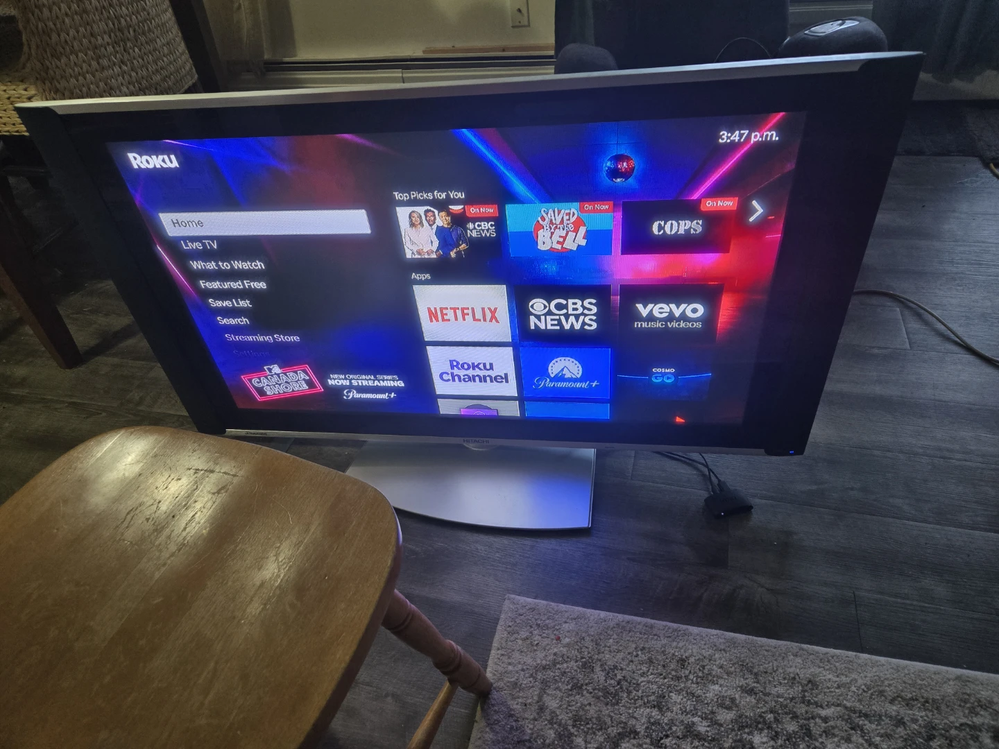 Hitachi Flat Screen TV.   47 inch