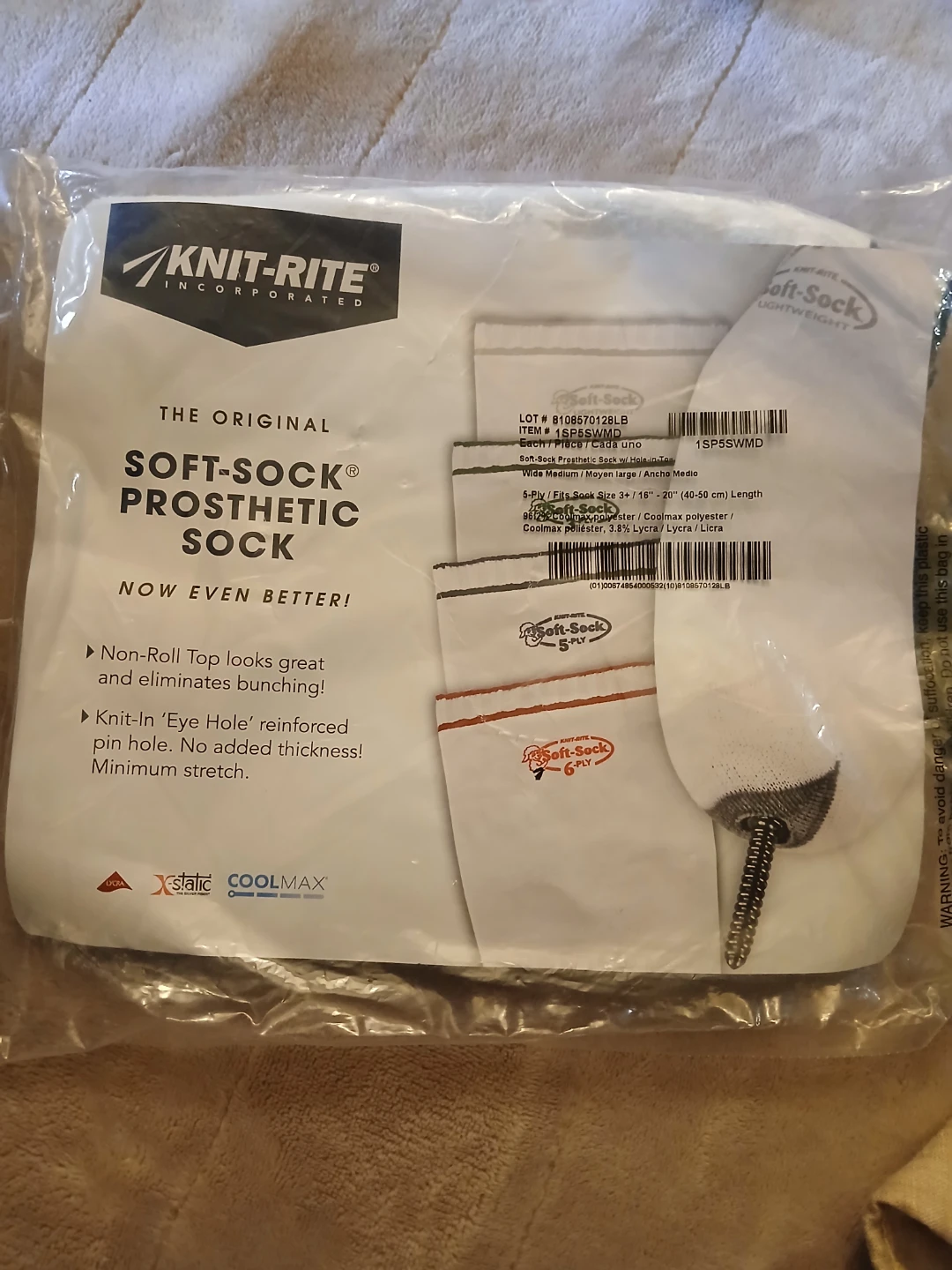 New Knit-Rite Soft-Sock Prosthetic Sock Size 3+/16" - photo 3