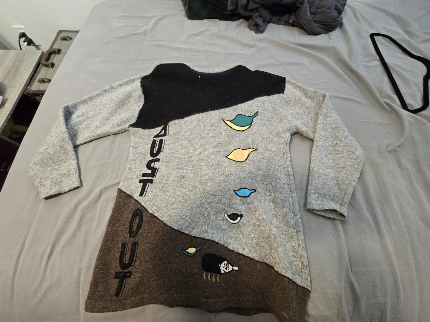 Just Out Grey Multicolor Sweater- Vintage size S- M - photo 3