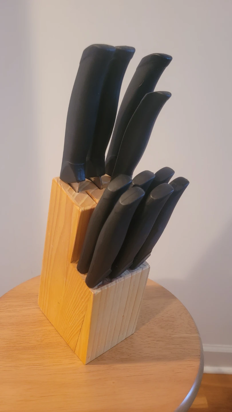 Wooden Knife Block Set with 10 Knives