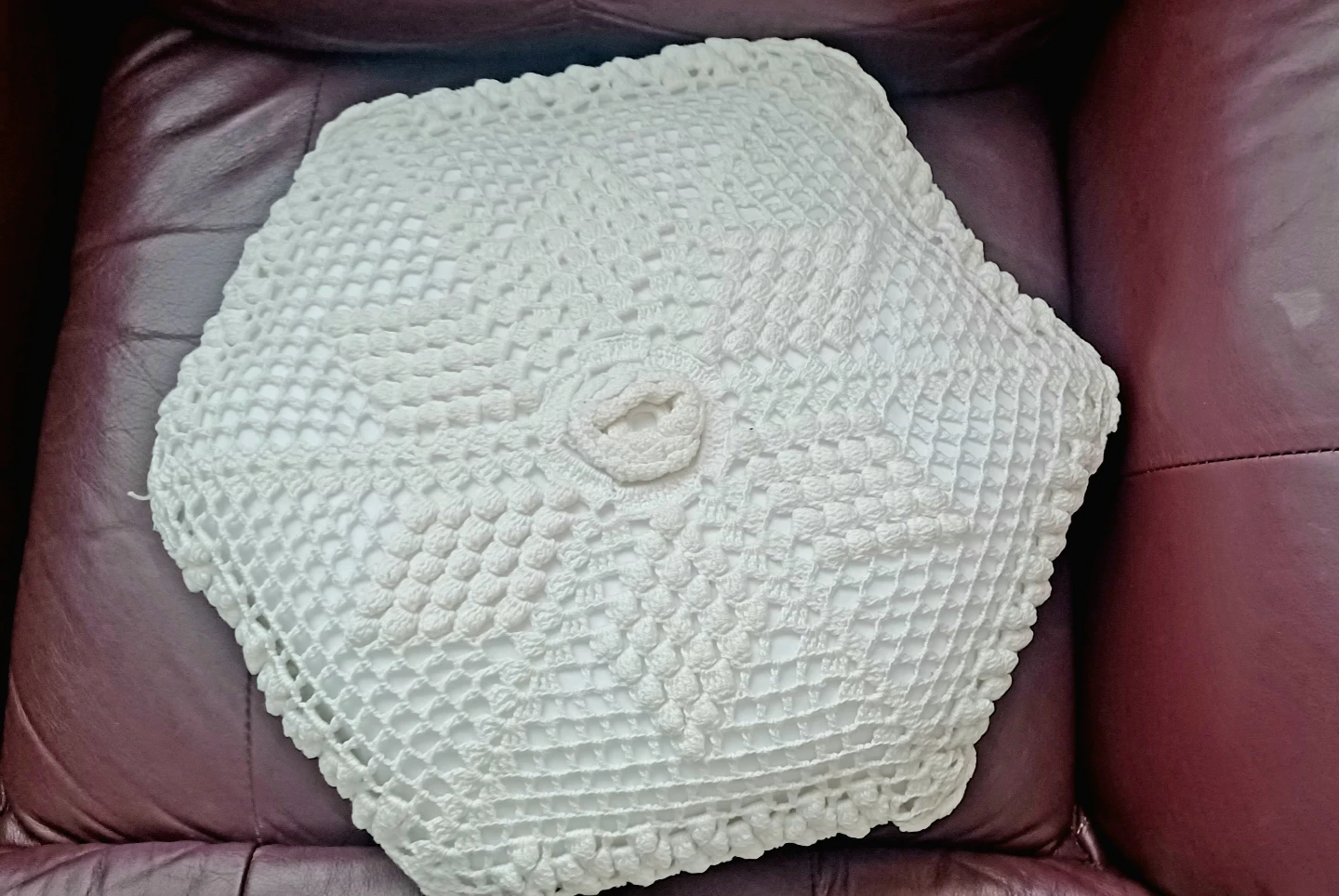 White Crochet Decorative Throw Pillows (Set of 2) - photo 2