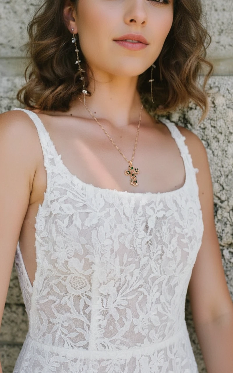 Leaf Cross Necklace - photo 3