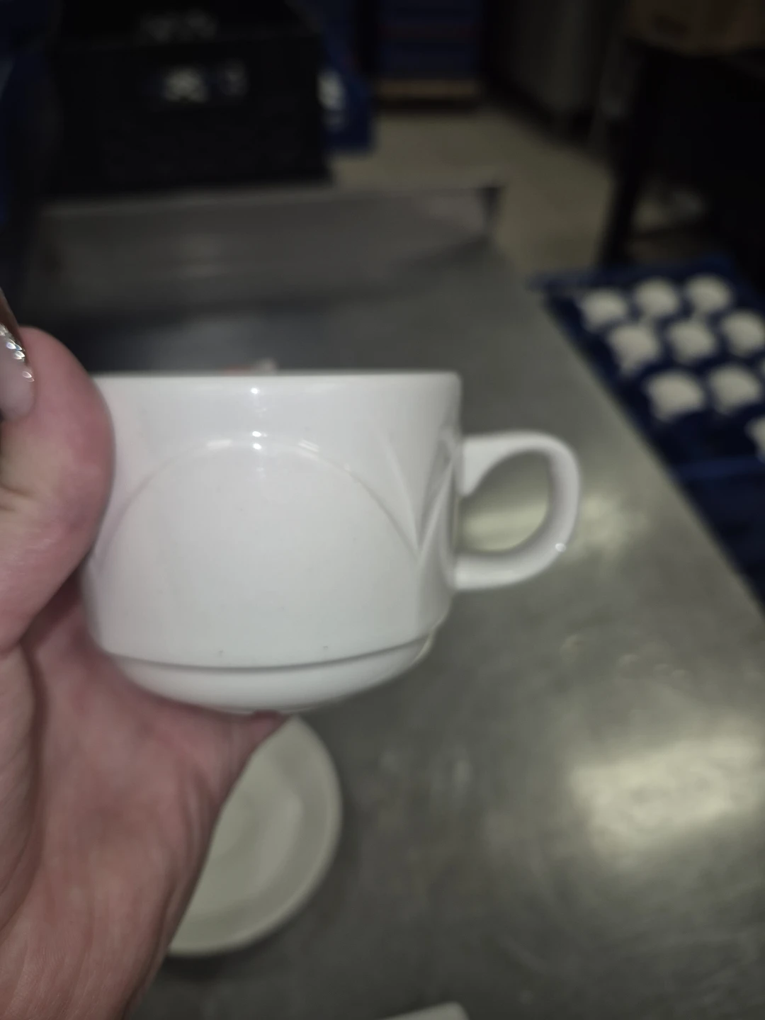 White Coffee Cup and Saucer Set - photo 2