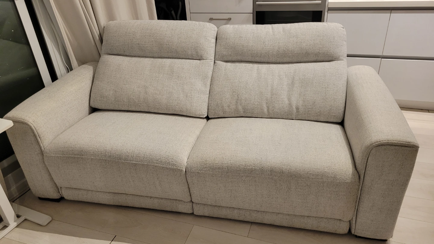 Light Grey 2-Seater Power Reclining Sofa