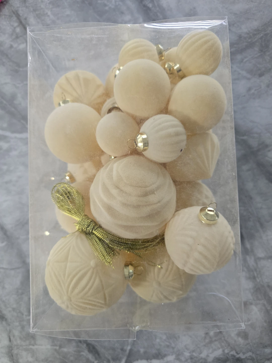 New 35pcs Velvet Christmas Decor - Creamy White - photo 3