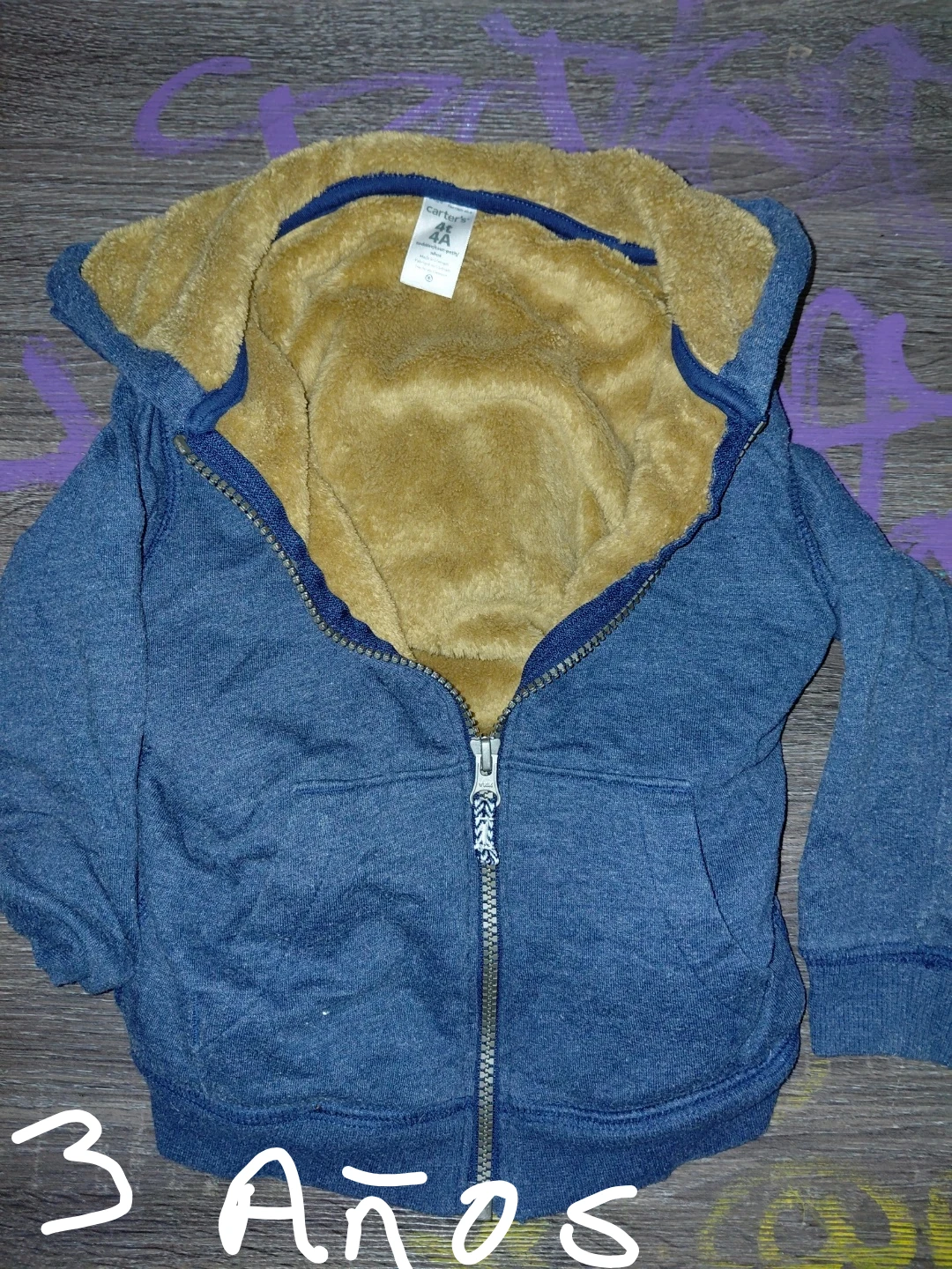 Carter's 4A Blue Fleece Lined Zip-Up Jacket