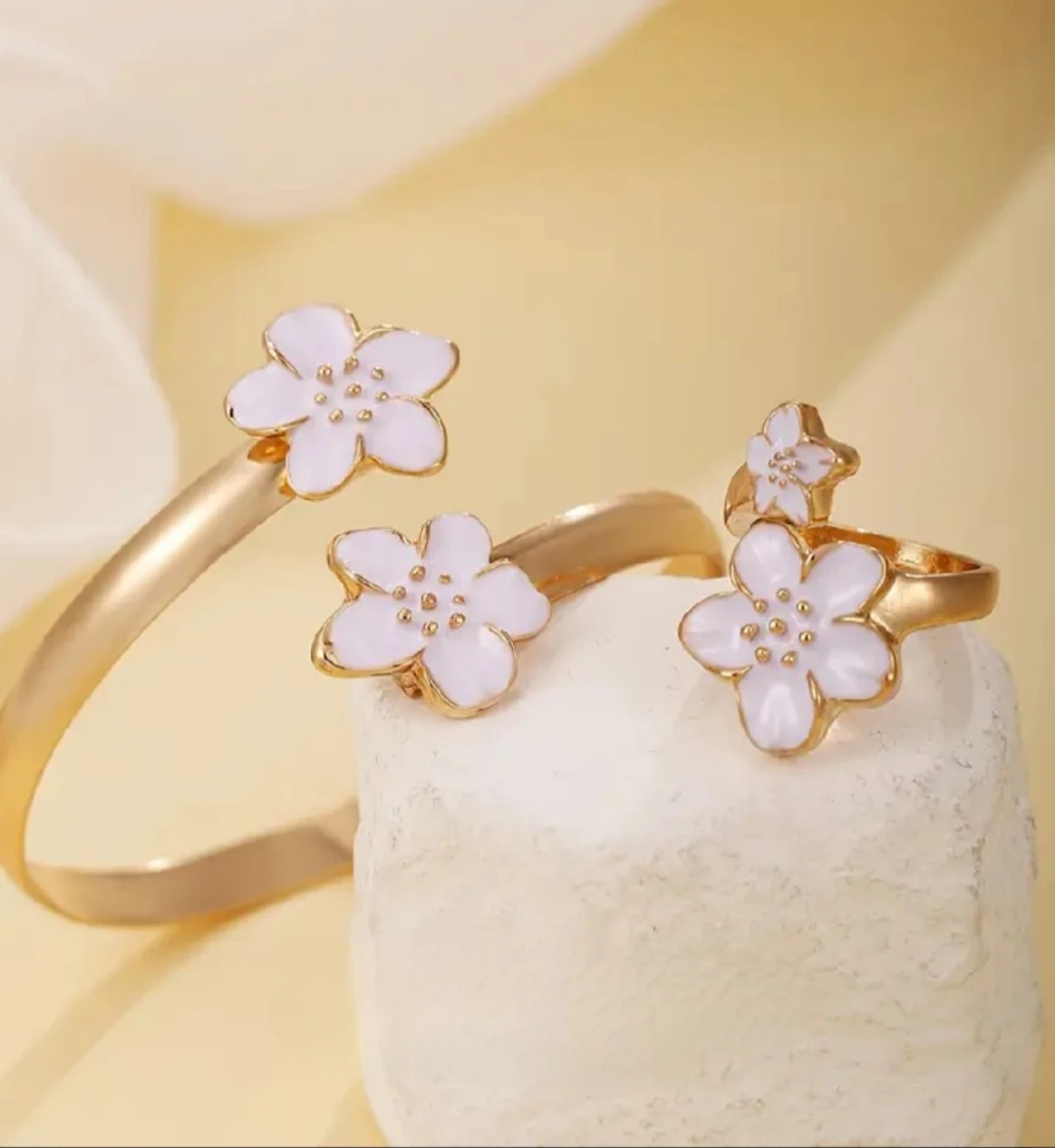 Flower Bracelet and Ring Set - photo 4