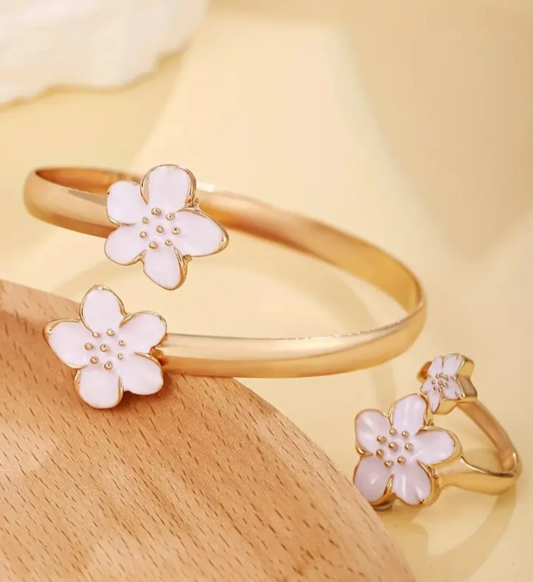 Flower Bracelet and Ring Set - photo 2