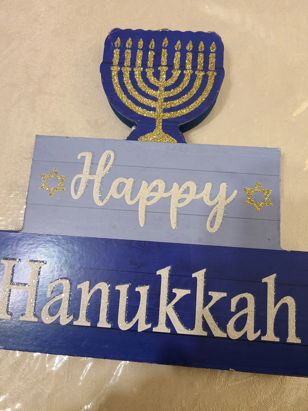Happy Hanukkah Menorah Wood Sign - photo 3