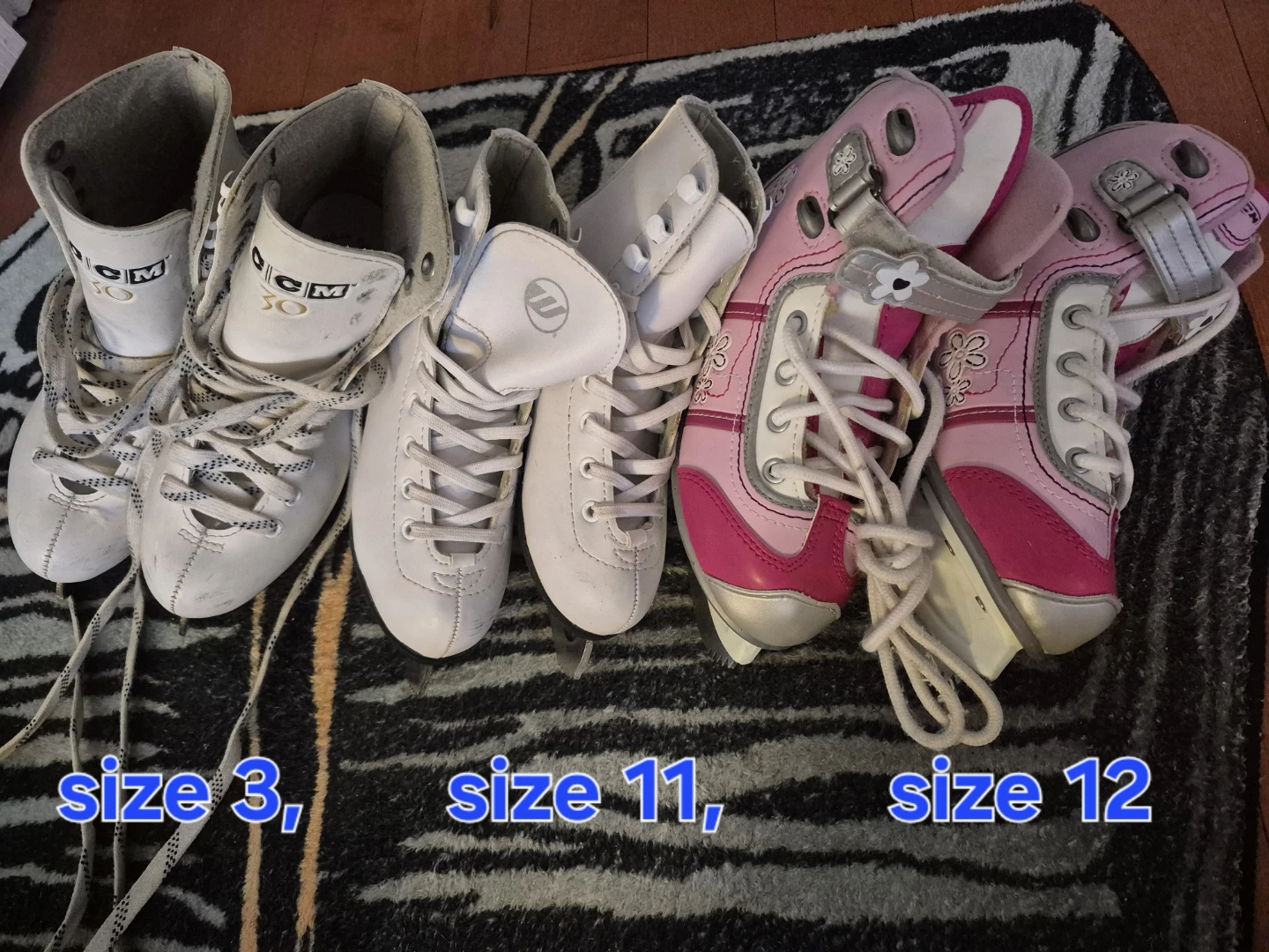 Size 3 & Size 11/12 Ice Skates for kids