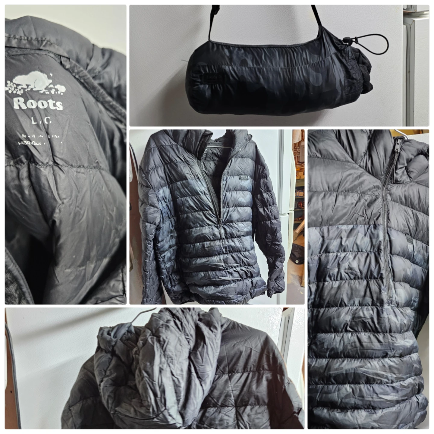 Roots Camo Puffer Jacket - Size L