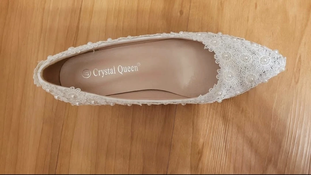 Crystal Queen White Lace Heels - photo 2