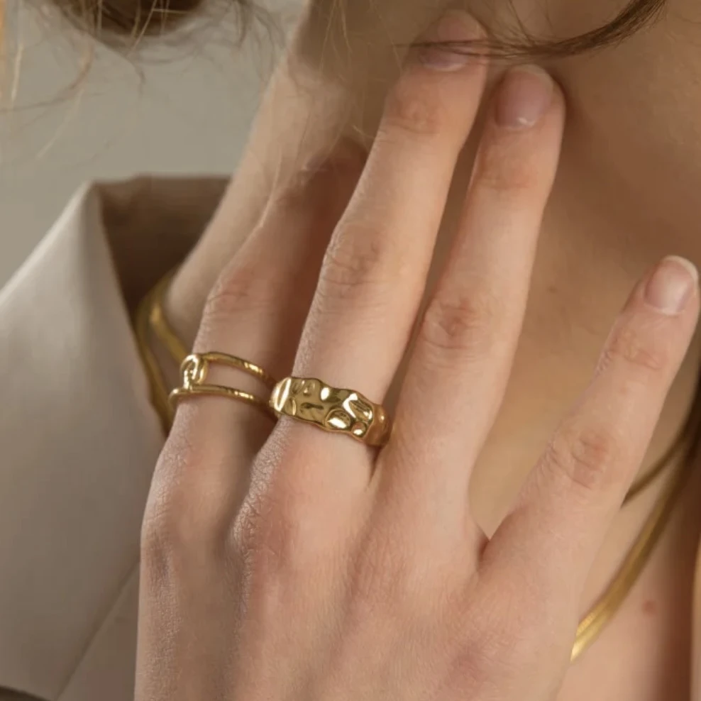 Gold Adjustable Open Ring