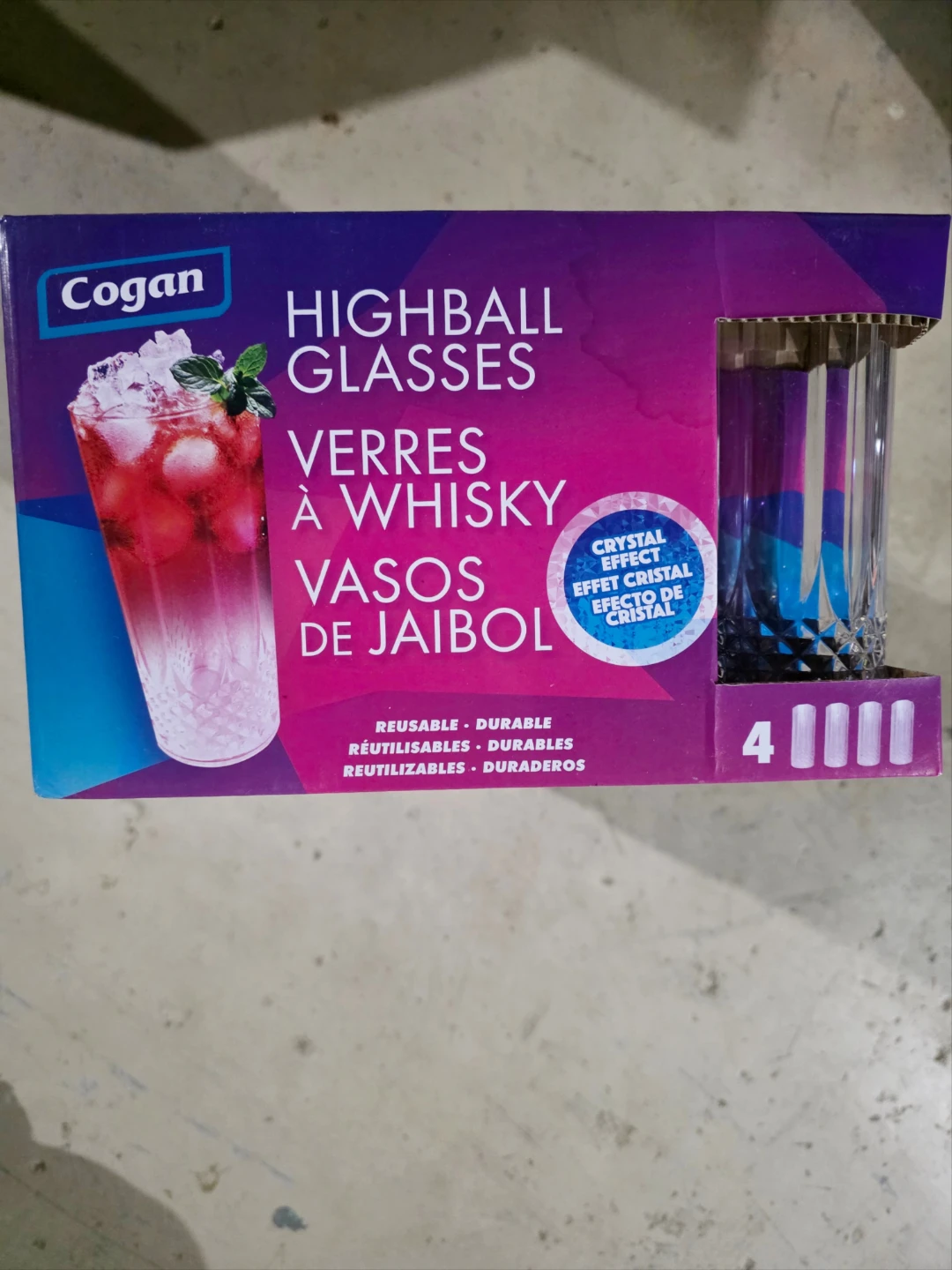Cogan Highball Glasses - Set of 4 (28 total) Crystal Effect