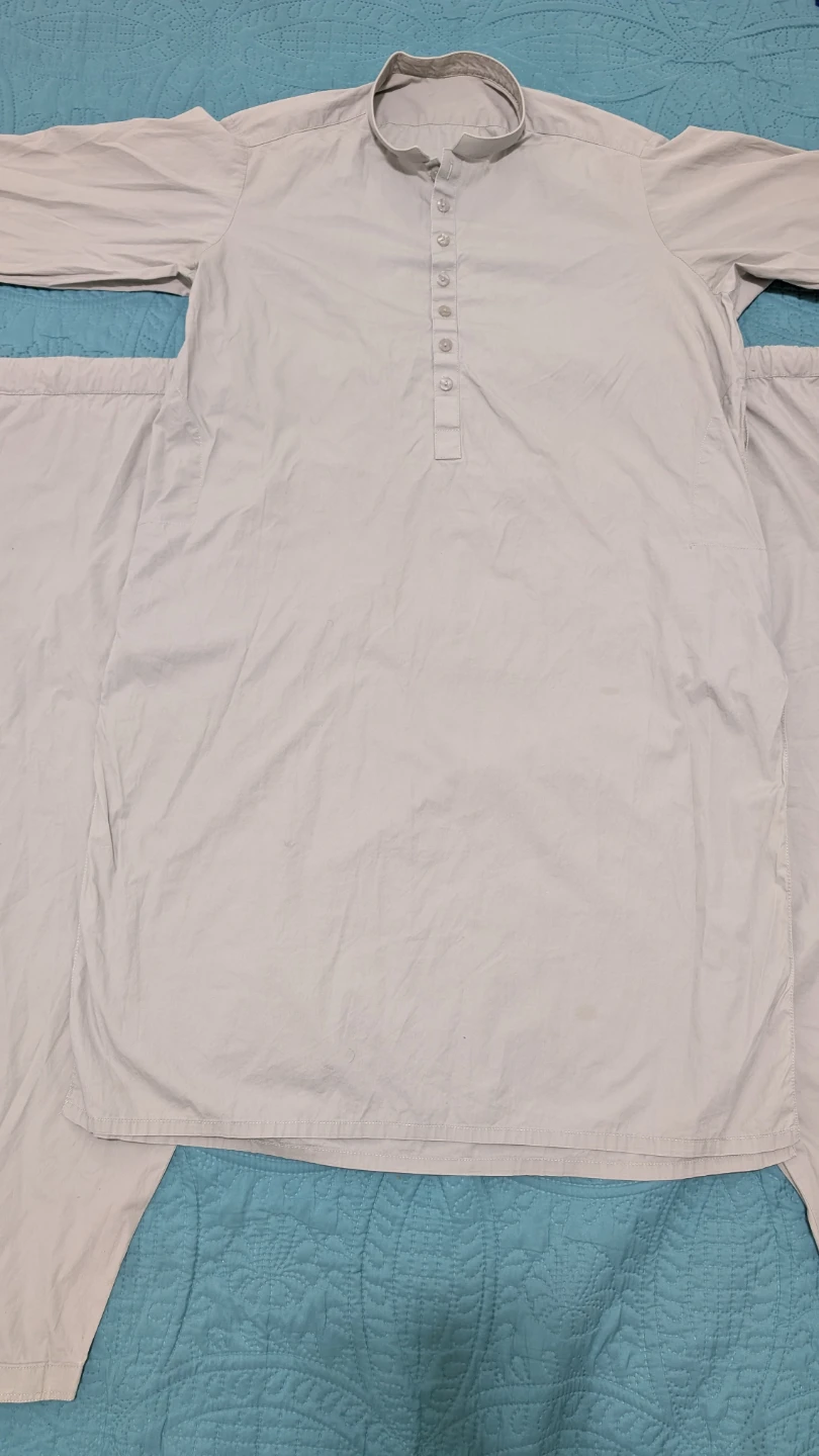 Men's Light Grey Kurta Pajama Set