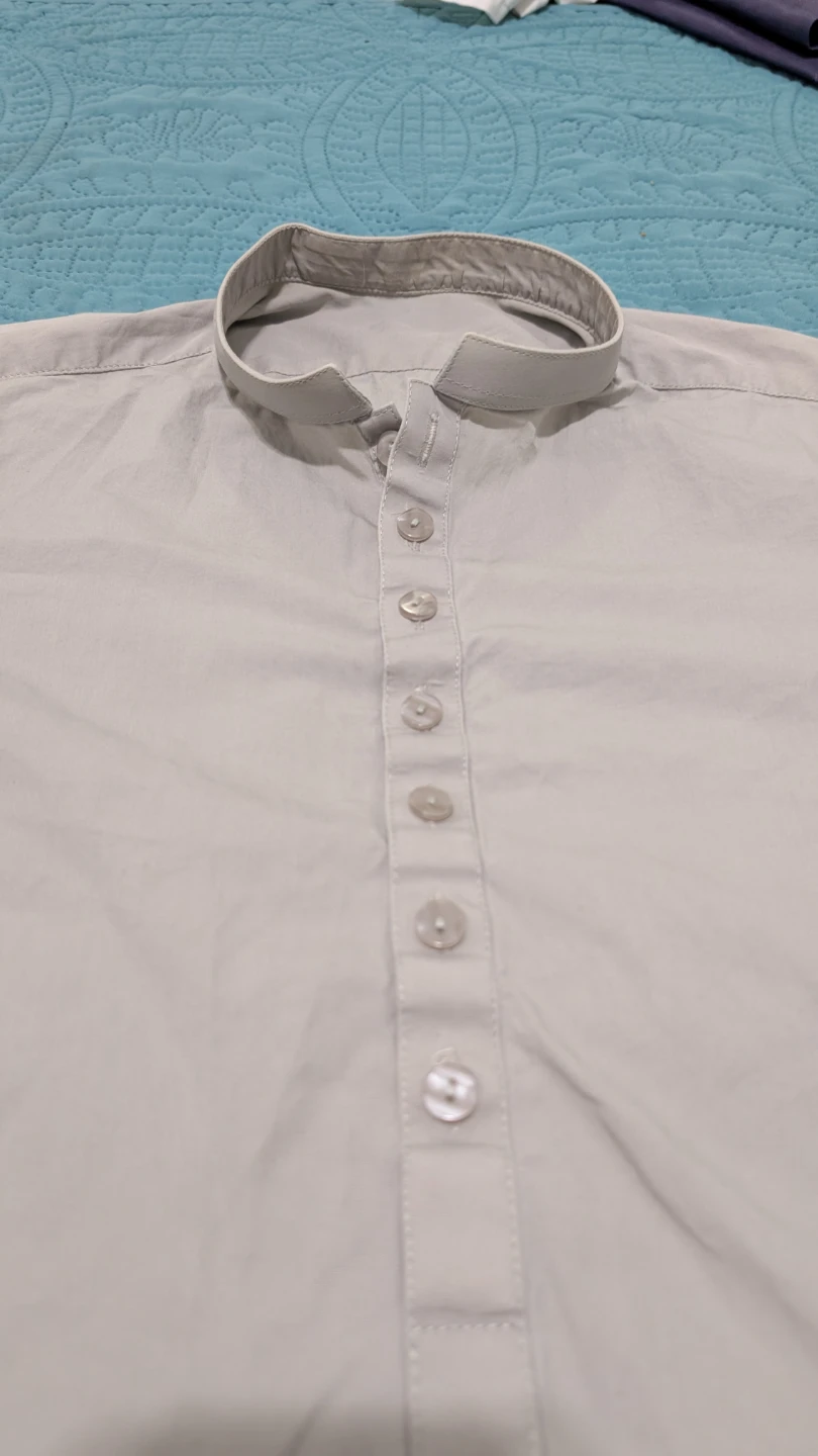 Men's Light Grey Kurta Pajama Set - photo 4