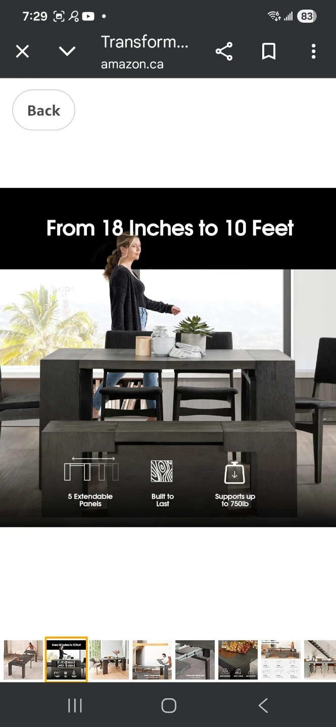 Transformer Table Extendable Dining Table with bench - photo 3