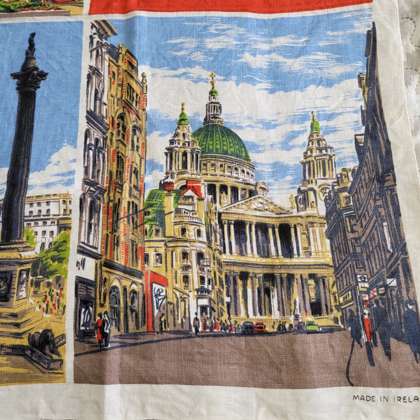 Vintage Irish Linen Kitchen Tea Towel 30"x20" London - photo 3