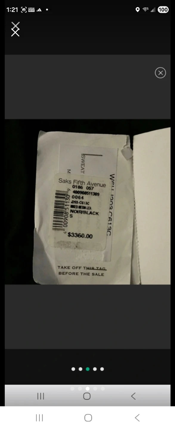Balmain Black Leather Sleeve Jacket Size S - photo 5