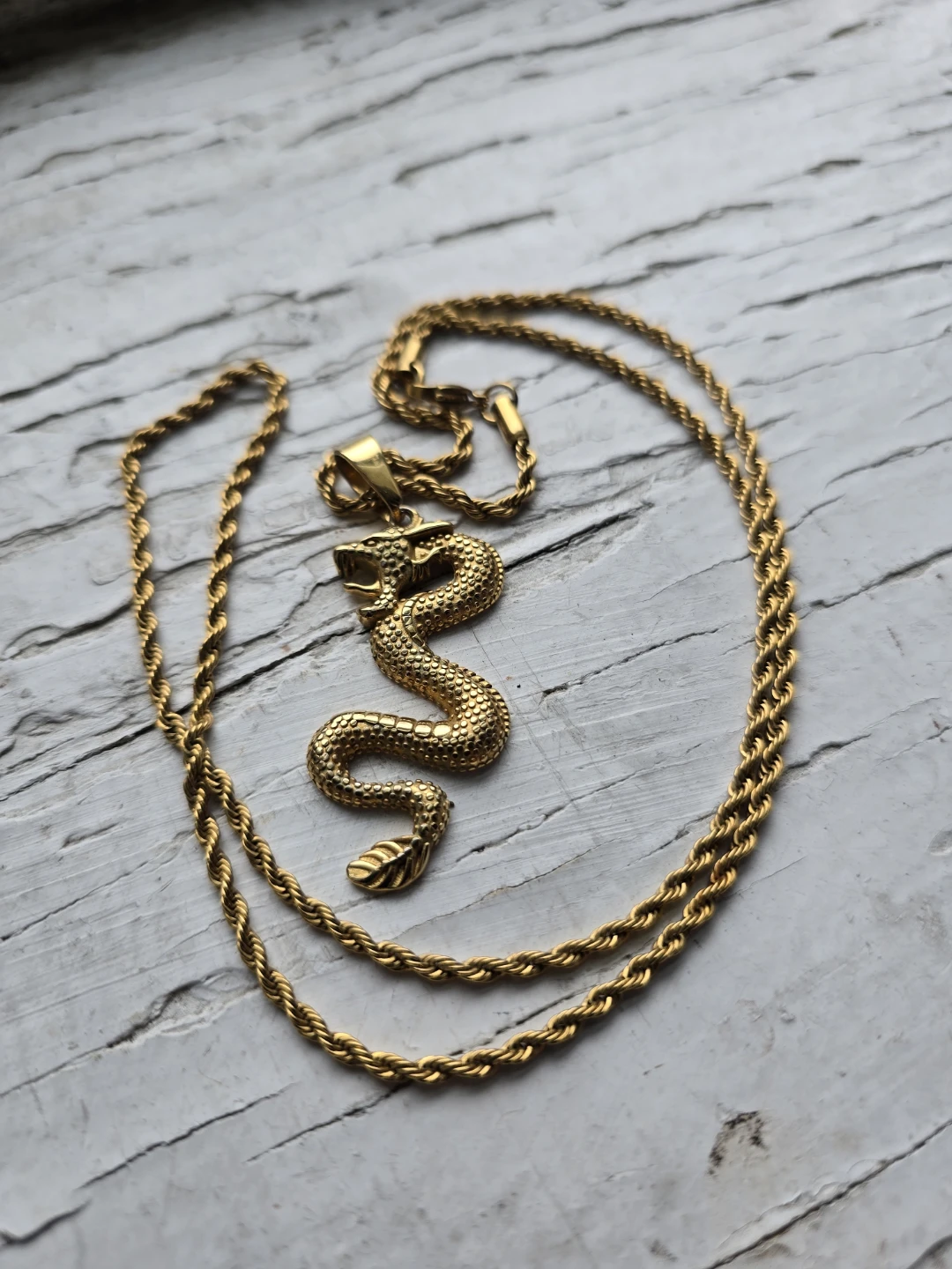 Gold Dragon Pendant Necklace Non tarnish Stainless steel - photo 3