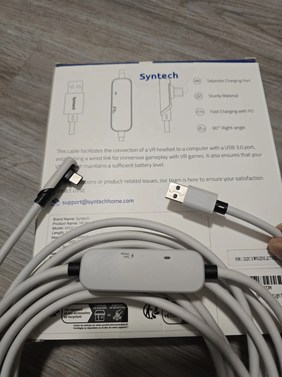 Like New Syntech VR Headset Fast Charging Link Cable 16ft/5m - photo 2