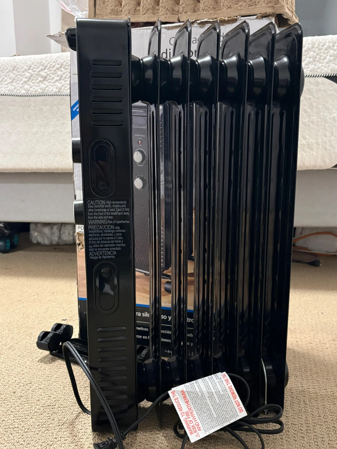 🥕Mainstays Oil-Filled Radiator Heater - Black - photo 4