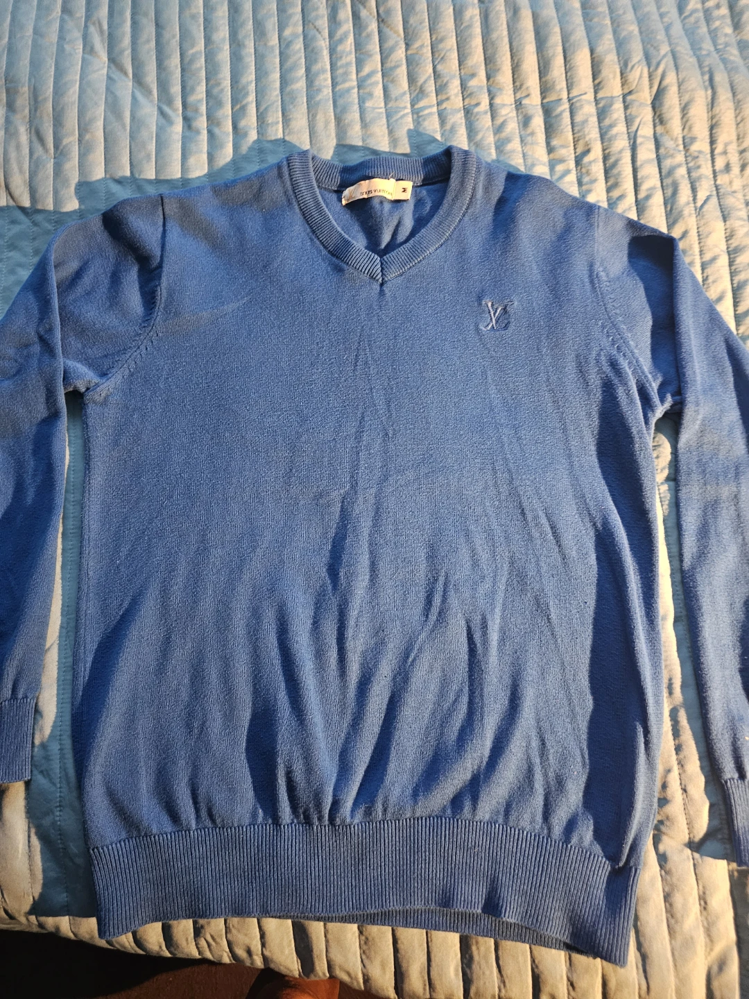 Louis Vuitton Blue V-Neck Sweater - Size M - photo 2