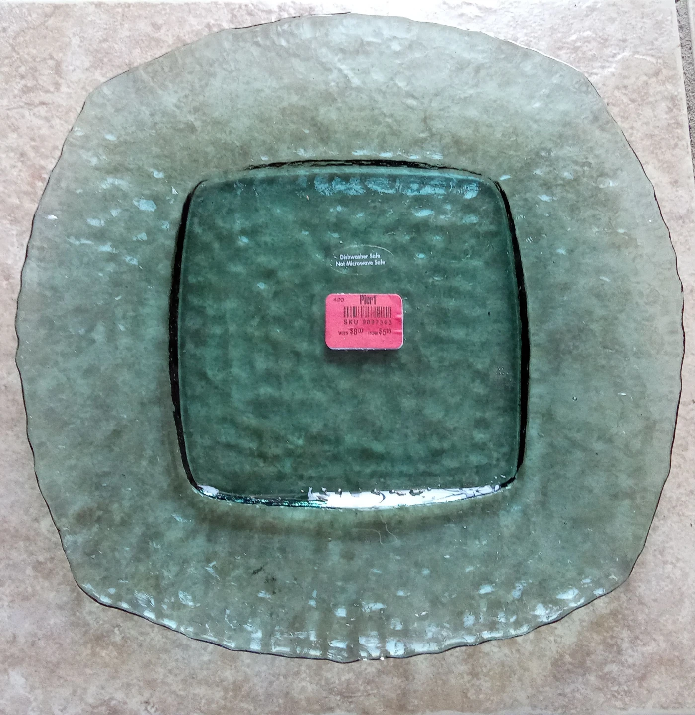 NEW Pier 1 Green Glass Plates x2 - photo 2