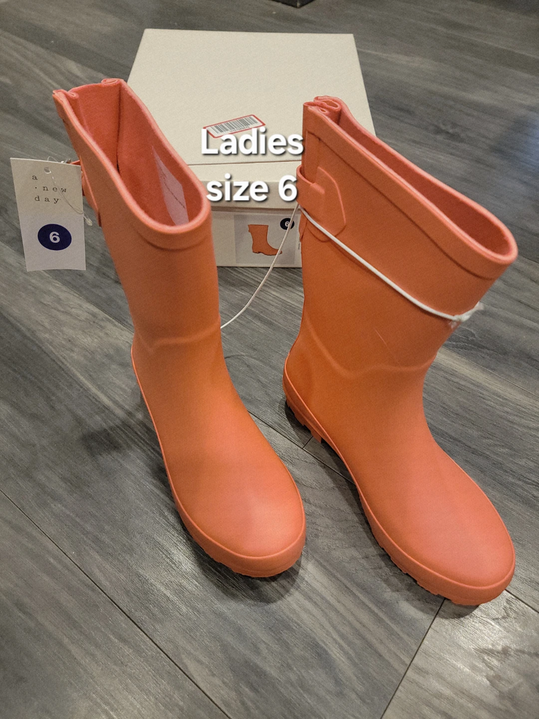 A New Day Ladies' Rain Boots - Size 6 new with tags