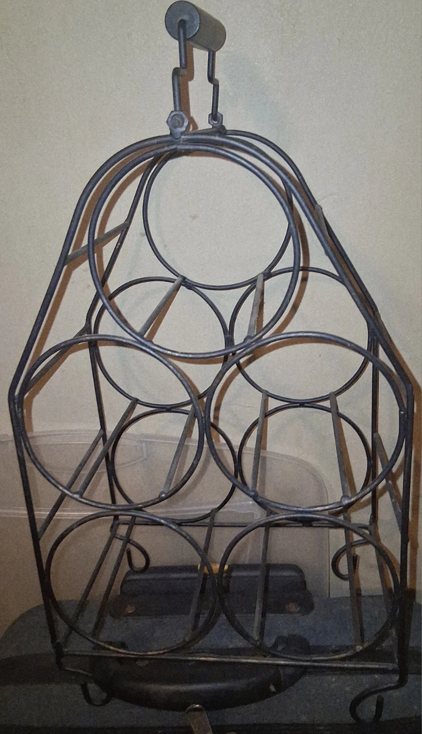 Black Metal Wine Rack