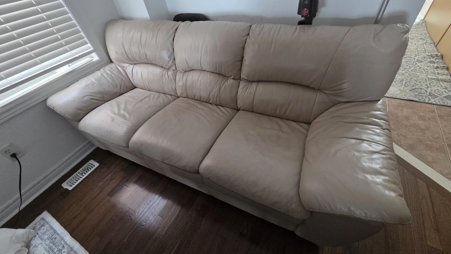 Beige Leather Sofa and loveseat 🥕