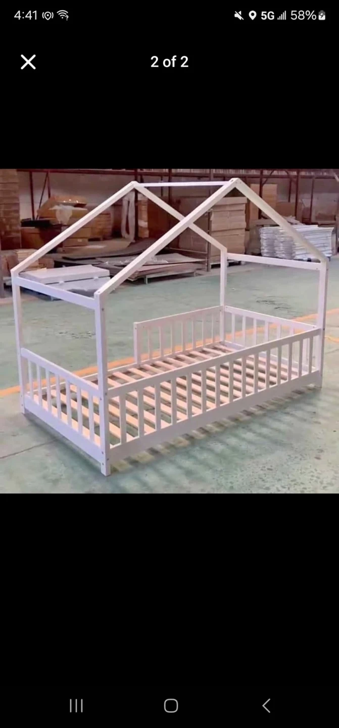 White Montessori Style Toddler Bed Frame