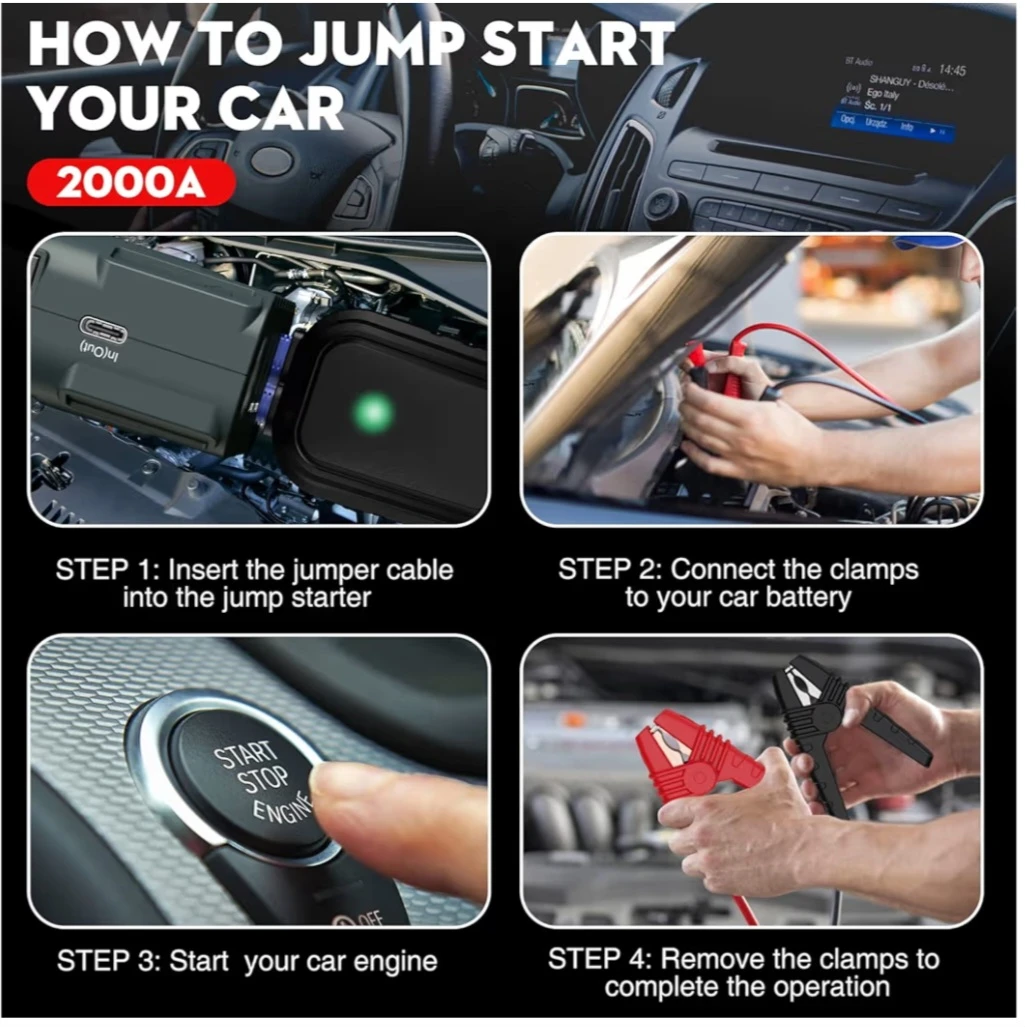 Nexpow 2000A Portable Car Jump Starter - New - photo 4