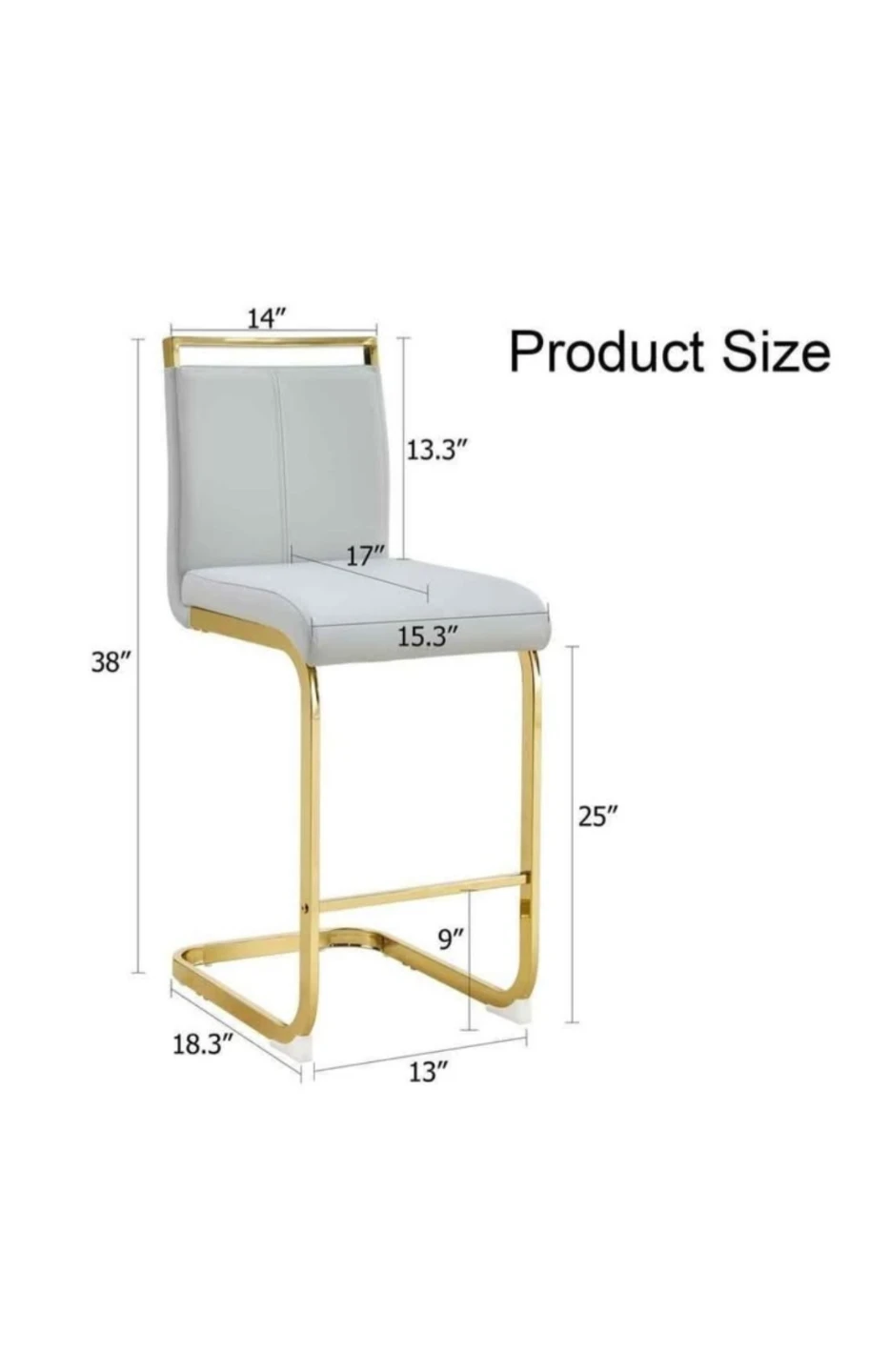 Gray & Gold Bar Stools - Set of 2 - photo 4
