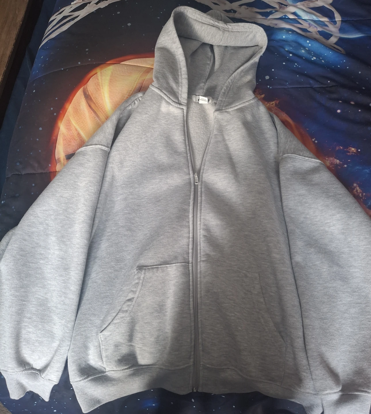 Light Grey Oversized Zip UP Hoodie - photo 4
