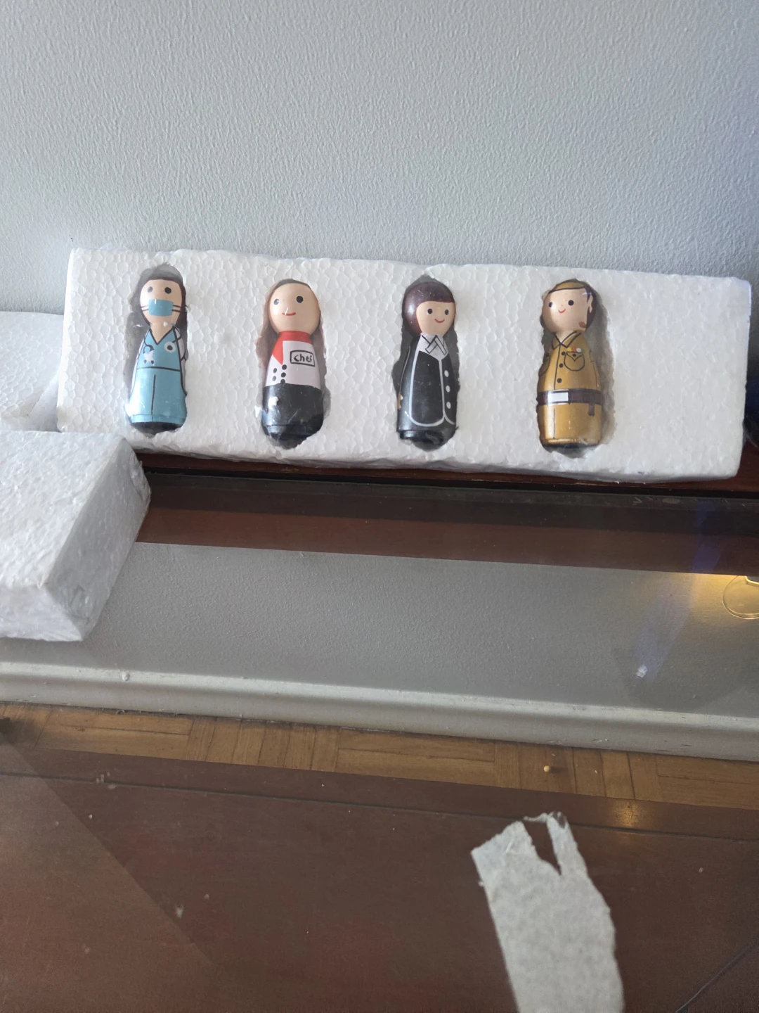 Set of 4 wooden peg dolls