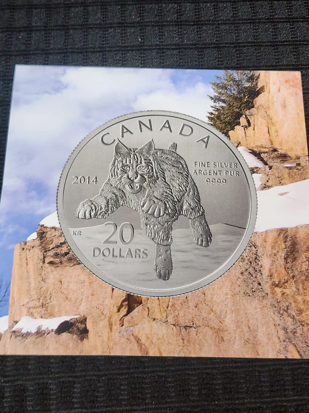 2014 Canadian $20 Fine Silver Coin - Bobcat