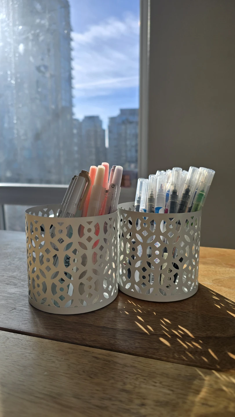 Set of 2 White Decorative Holders