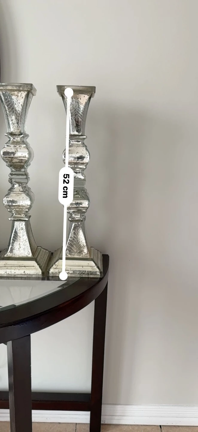 Silver Mercury Glass Candle Holders, 52cm - photo 2