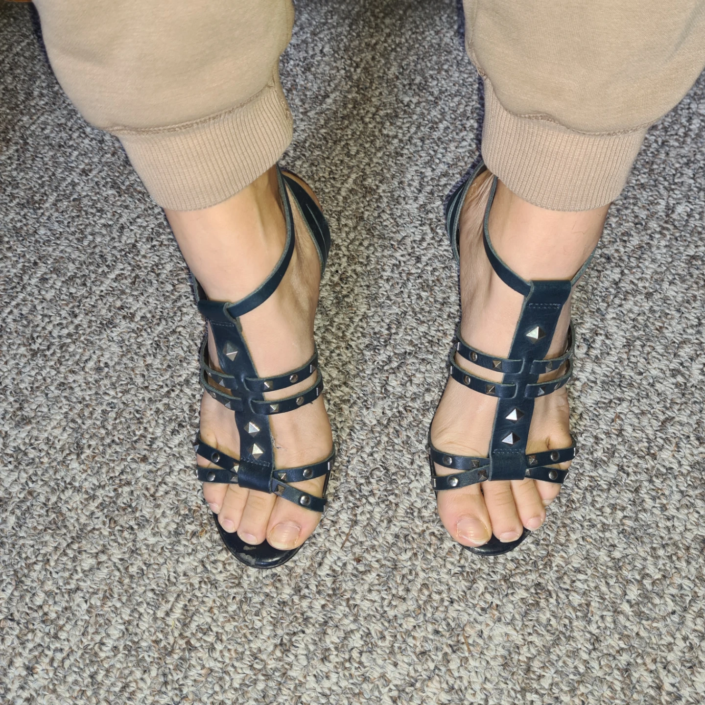 Éram Blue Studded Gladiator Heels Size 37 - photo 2