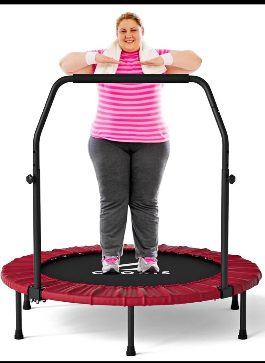 Cloris Trampoline with Adjustable Handrail