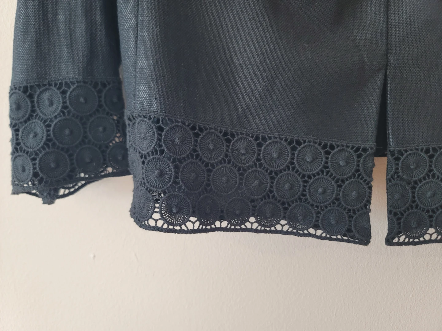 Talbots Petite Black Linen cotton Blazer with Lace Trim Sz 10P - photo 5
