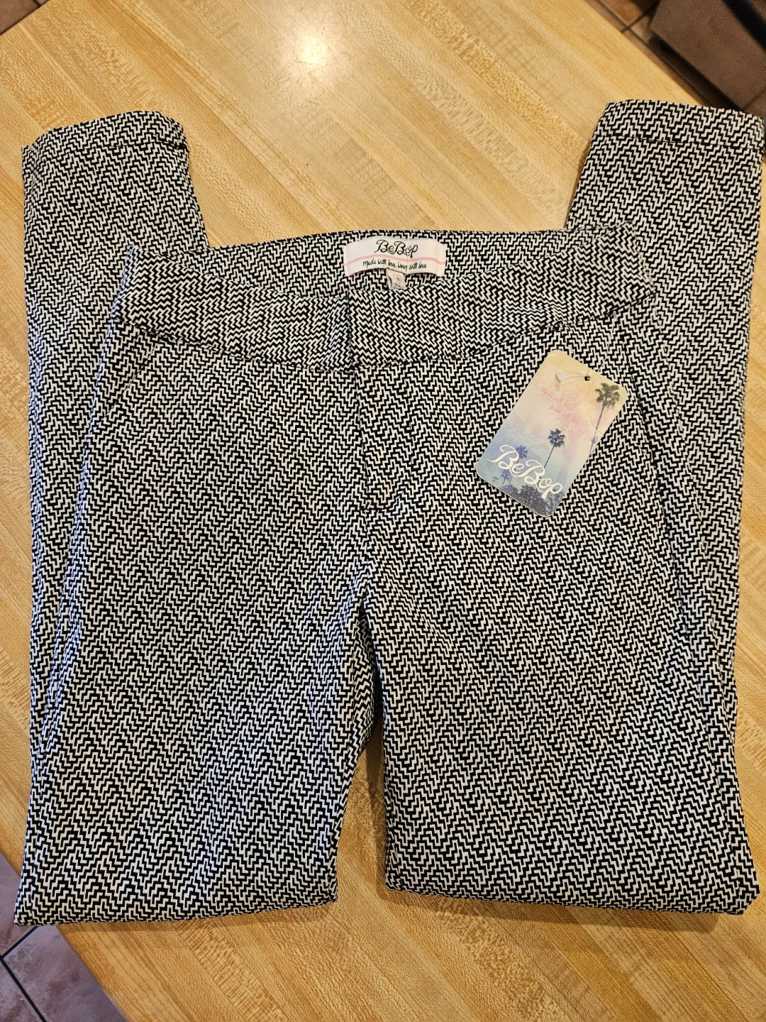 BeBop Black & White Patterned Pants - Size 3