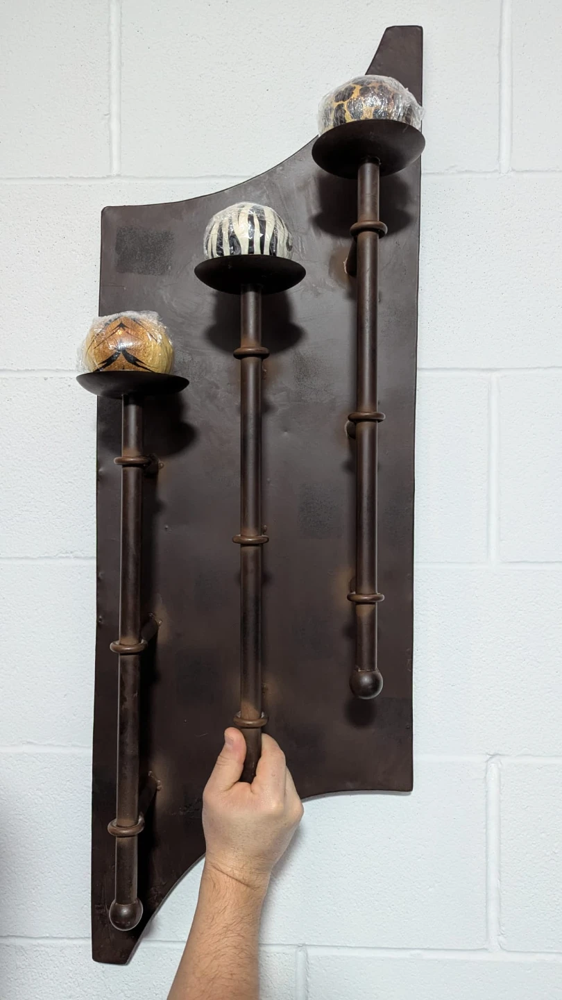 Metal Candle Holder with 3 Animal Print Candles