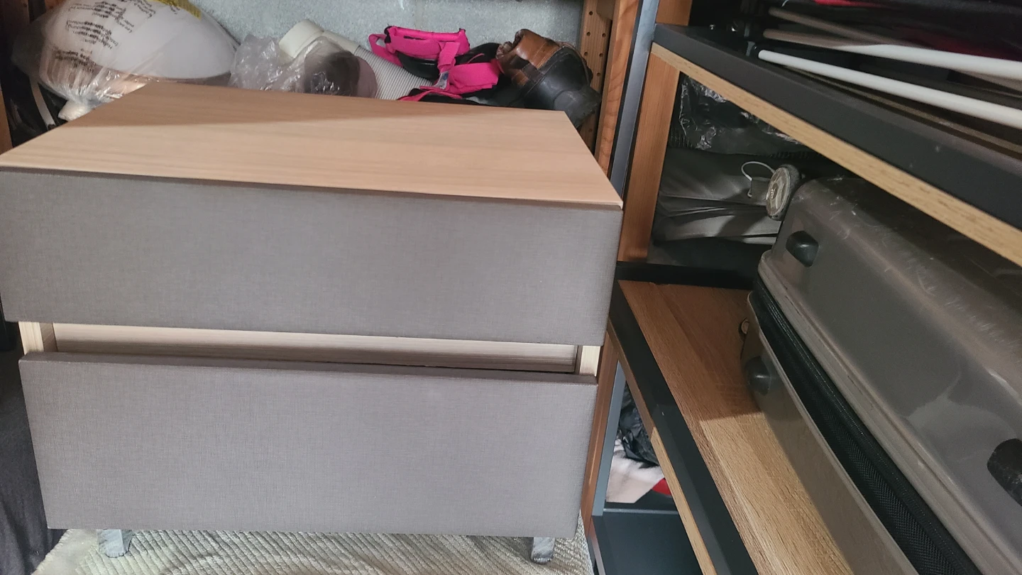 2-Drawer Bedside Table - Gray