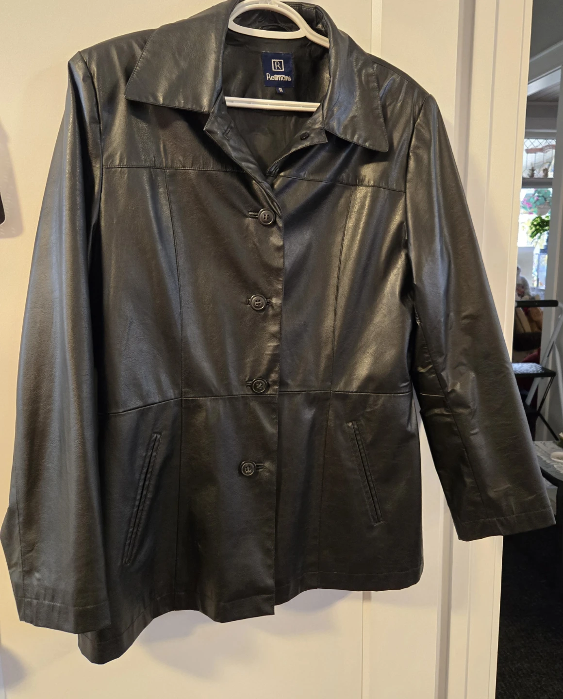 Reitmans Black Leather Jacket - Size M - photo 3