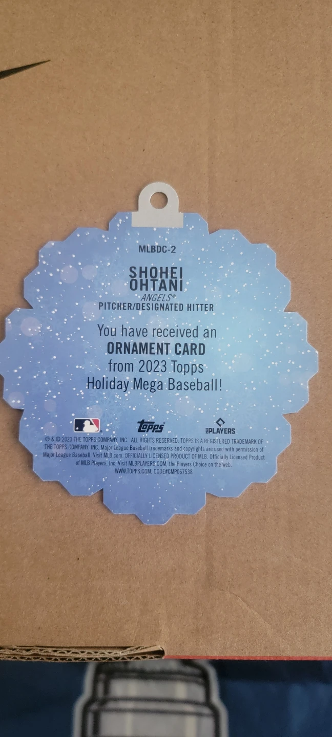 Shohei Ohtani 2023 Topps Holiday Ornament Card - photo 2